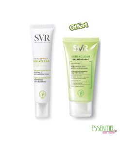 SVR Sebiaclear Crème SPF50 Solaire Matifiante Anti Imperfections, 40ml + sebiaclear gel 55 ml offert