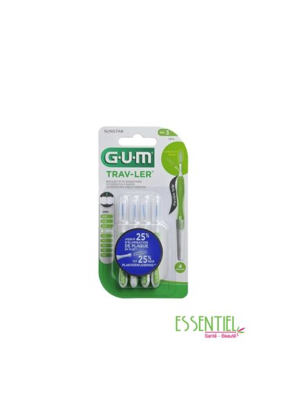 GUM BROSSETTES TRAVELER ULTRAFINE CONIQUE, BTE DE 4 (1414)