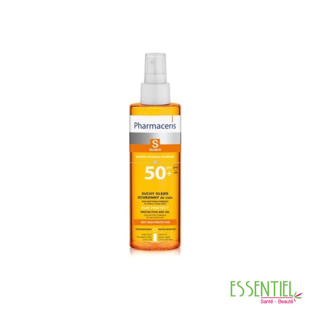 PHARMACERIS S HUILE SECHE SPF 50+ CORPS ET CHEVEUX, 200ml