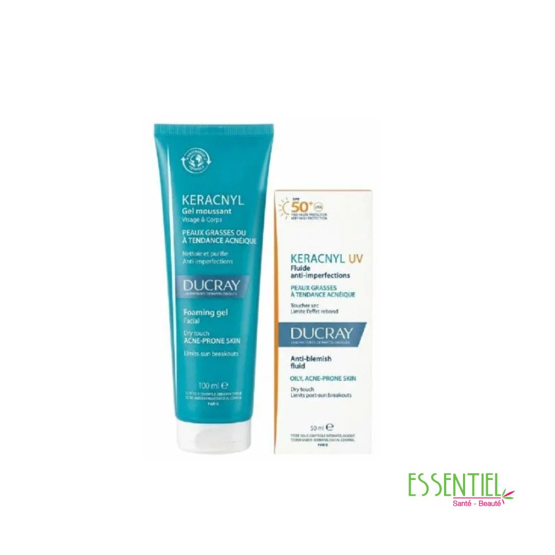 ducray pack ecran anti-imperfection spf 50+ gel moussant 100ml offert