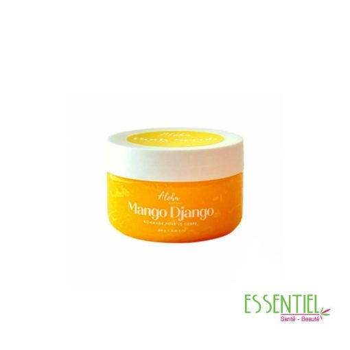 ALOHA Body Scrub est un gommage pour le corps infuse d'un irresistible parfum sucre et fruite ( peche, ananas, mangue, pasteque, framboise, bonbon, citron vert et menthe ). Enrichi en ingrédients bénéfiques pour la peau, ce gommage associe les bienfaits de l'huile de noyau d'abricot, du beurre de karité, de la glycérine végétale, et du monoï de Tahiti. ALOHA Body Scrub elemine les impurtes et les cellules mortes, laisse la peau douce, lisse et revitalisée après chaque utilisation et nourrit et hydrate la peau en profondeur, la rendant plus souple et éclatante. Conseils d'utilisation : Appliquer une quantité généreuse de gommage ALOHA Body Scrub sur une peau humide. Masser doucement en mouvements circulaires pour exfolier la peau. Rincer abondamment à l'eau tiède. Utiliser 1 à 2 fois par semaine pour des résultats optimaux. Composition : Huile de Noyau d'Abricot : Nourrit et adoucit la peau grâce à ses propriétés hydratantes. Beurre de Karité : Connu pour ses vertus hydratantes et réparatrices, il aide à protéger et régénérer la peau. Glycérine Végétale : Hydrate et maintient l'équilibre hydrique de la peau, la laissant douce et souple. Monoï de Tahiti : Apporte une touche d'exotisme et une hydratation intense, tout en laissant un parfum délicat. ALOHA BODY SCRUB MANGO DJANGO 300GR