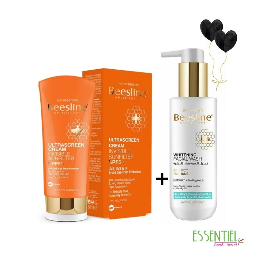BEESLINE-PACK-creme-invisible-spf-50-60-ml +GEL-NETTOYANT-ECLAIRCISSANT-VISAGE-250ML OFFERT