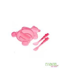 CANPOL BOL BEBE AVEC COUVERTS ROSE 2/422