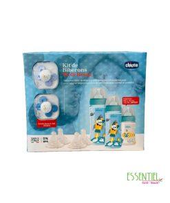 Chicco Kit De Biberons Well Being Bleu
