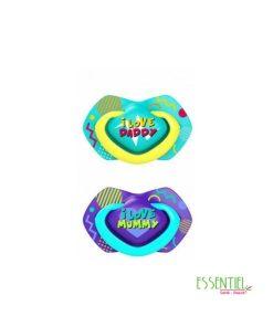CANPOL BABIES 2 SUCETTE UNIVERSELLE 0-6M NEON LOVE BLEU - 22/652