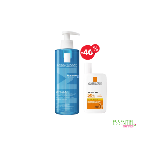 La Roche Posay pack gel nettoyant + écran fluide