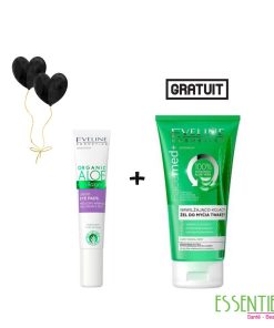 EVELINE Organic Aloe + Collagen Liquid Eye Pads Reducing Wrinkles and Crow's Feet 20ml+EVELINE Gel nettoyant hydratant et apaisant gratuit