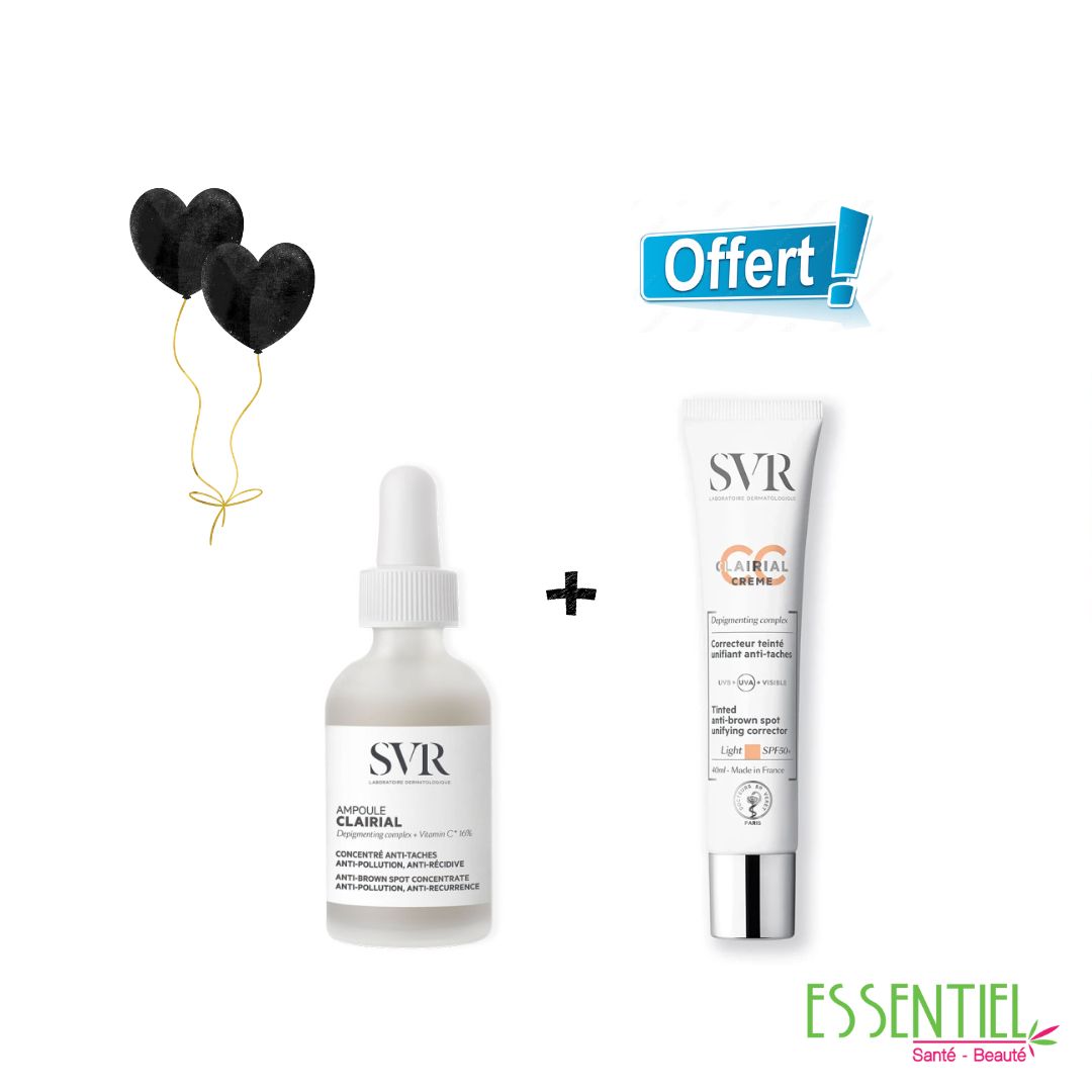 SVR Clairial Ampoule Concentré Anti-Taches + SVR CLAIRIAL CC LIGHT ANTI TACHES BRUNES SPF50+OFFERTE