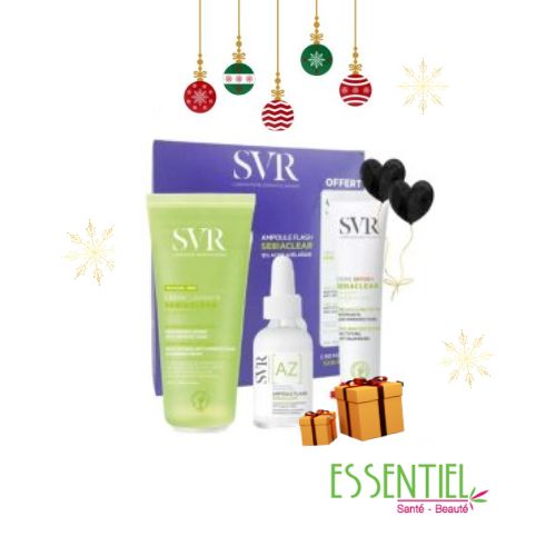 SVR SEBIACLEAR COFFRET AMPOULE FLASH AZ+ CREME LAVANTE+ CREME SPF 50 OFFERTE