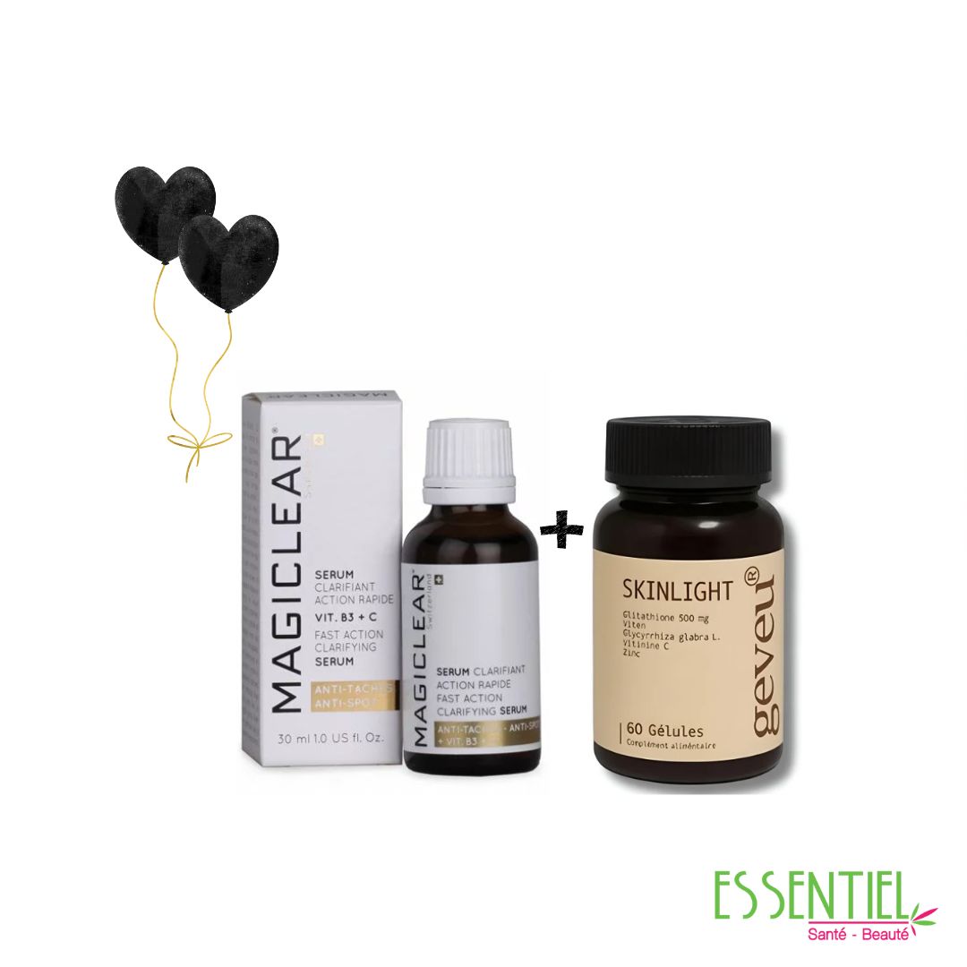 PACK ANTI PIGMENT SPECIAL BLACK FRIDAY MAGICLEAR SERUM + GEVEU SKINLIGHT 60 GELLULES