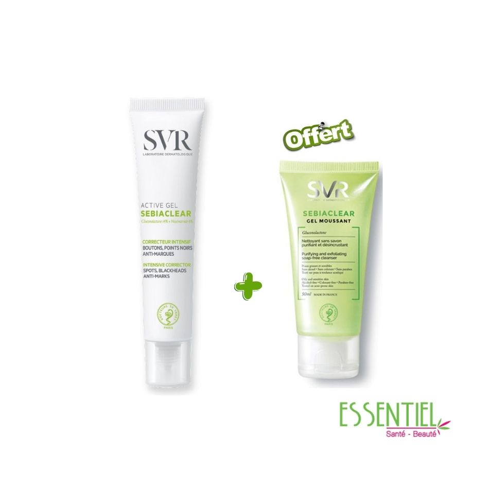 SVR SEBIACLEAR ACTIVE GEL + SEBIACLEAR GEL NETTOYANT 55ML OFFERTE