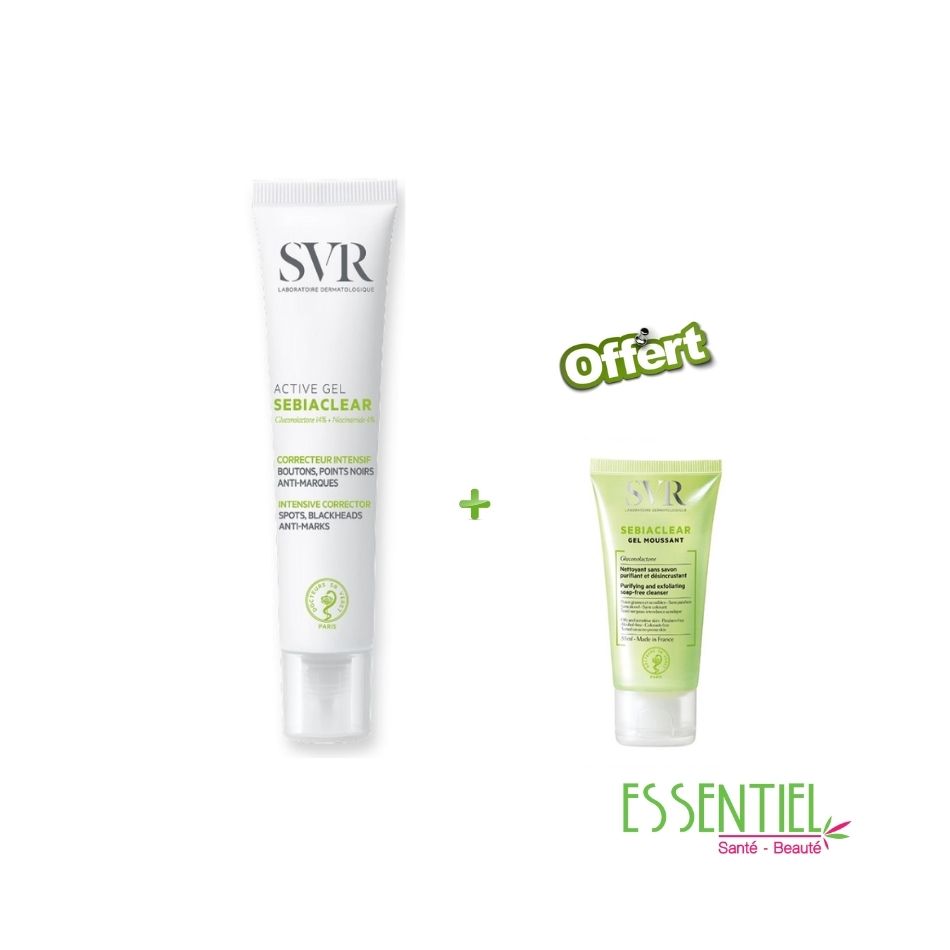 SVR SEBIACLEAR ACTIVE GEL + SEBIACLEAR GEL NETTOYANT 55ML OFFERTE