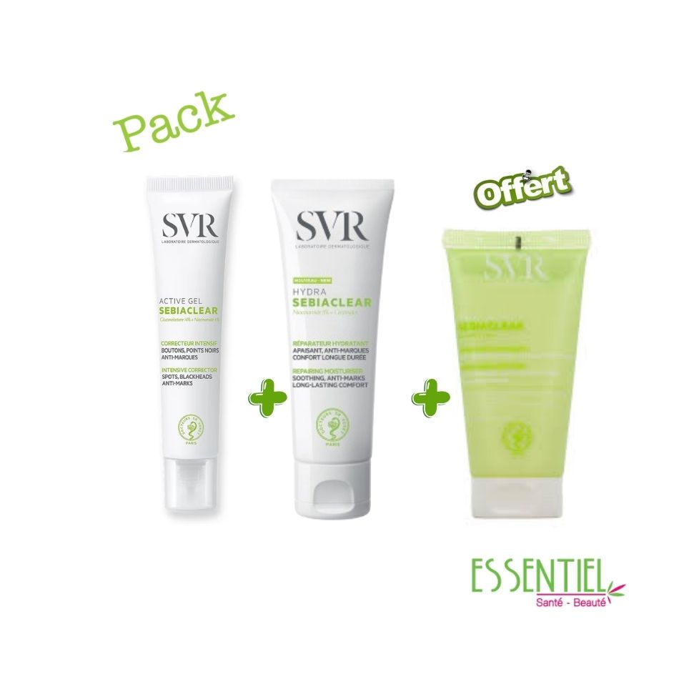 SVR Sebiaclear Active Gel +Sebiaclear hydra+ Gel Moussant
