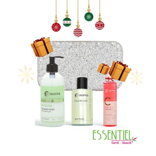 ALANIA COFFRET FLEUR DE LUNE GEL LAVANT CORPS 350ML+EAU PARFUMEE 100 ML+EAU TONIQUE 150ML (OFFERT)+TROUSSE (OFFERT)