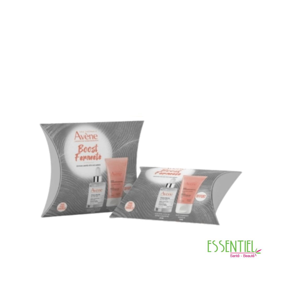 Coffret Avène anti -age Découvrez le coffret Avène Hyaluron Activ B3, une routine complète conçue pour hydrater intensément lisser les rides et renforcer la barrière cutanée tout en respectant les peaux sensibles. Ce coffret associe le Avène Hyaluron Activ B3 Sérum 30 ml à la Avène Mousse Nettoyante 50 ml offerte ainsi qu’à la Avène Hydrance Crème Riche 15 ml offerte, pour une routine complète hydratation, nettoyage et confort. Un sérum anti-âge repulpant haute efficacité Le sérum Hyaluron Activ B3 est un concentré anti-âge enrichi en acide hyaluronique et vitamine B3. Il hydrate intensément la peau, aide à lisser les rides et ridules et contribue à renforcer la barrière cutanée. Jour après jour, la peau paraît plus ferme, plus lisse et visiblement repulpée. Un nettoyage doux et respectueux La mousse nettoyante élimine efficacement les impuretés,l’excès de sébum et le maquillage sans agresser la peau. Sa texture légère et aérienne laisse le visage propre, frais et apaisé, sans sensation de tiraillement. Une hydratation riche et confortable La crème Hydrance Riche apporte une hydratation durable aux peaux sèches à très sèches . Elle nourrit la peau en profondeur, apaise les sensations d’inconfort et redonne souplesse et douceur au visage. Les avantages du Coffret Avène anti -age Hydratation intense et durable Action anti-âge et repulpante Réduction des rides et ridules Nettoyage doux sans dessèchement Peau plus souple et confortable Barrière cutanée renforcée Produits complémentaires offerts GELÉE GOMMANTE DOUCEUR 50ML Effet peeling Grâce à ses microbilles de cellulose et de cire de jojoba, ce soin exfolie délicatement la peau et élimine les cellules mortes en douceur. Le niacinamide et le salicylate de sodium complètent cette action en optimisant l’exfoliation mécanique. Résultat : le grain de peau est affiné et le teint devient plus lisse et éclatant. Effet douceur Enrichie en Avène Eau Thermale, reconnue pour ses propriétés apaisantes et anti-irritantes, la formule procure une sensation de confort immédiat. La peau est apaisée, plus douce et parfaitement respectée, même en cas de sensibilité. Conseils d’utilisation Appliquer sur peau humide, faire mousser puis rincer abondamment. Utiliser matin et soir. Avène Hyaluron Activ B3 Sérum Appliquer quelques gouttes sur le visage et le cou propres, matin et/ou soir, avant la crème. Avène Hydrance Crème Riche Appliquer matin et/ou soir sur peau propre pour nourrir et protéger la peau.