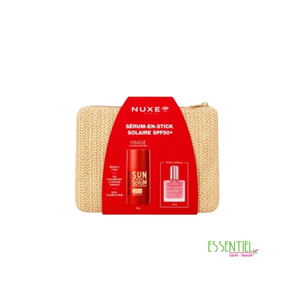 Nuxe Trousse Sun Stick Serum Spf50+ 25 Gr + Huile Prodigieuse Or Florale 10ml Offerte