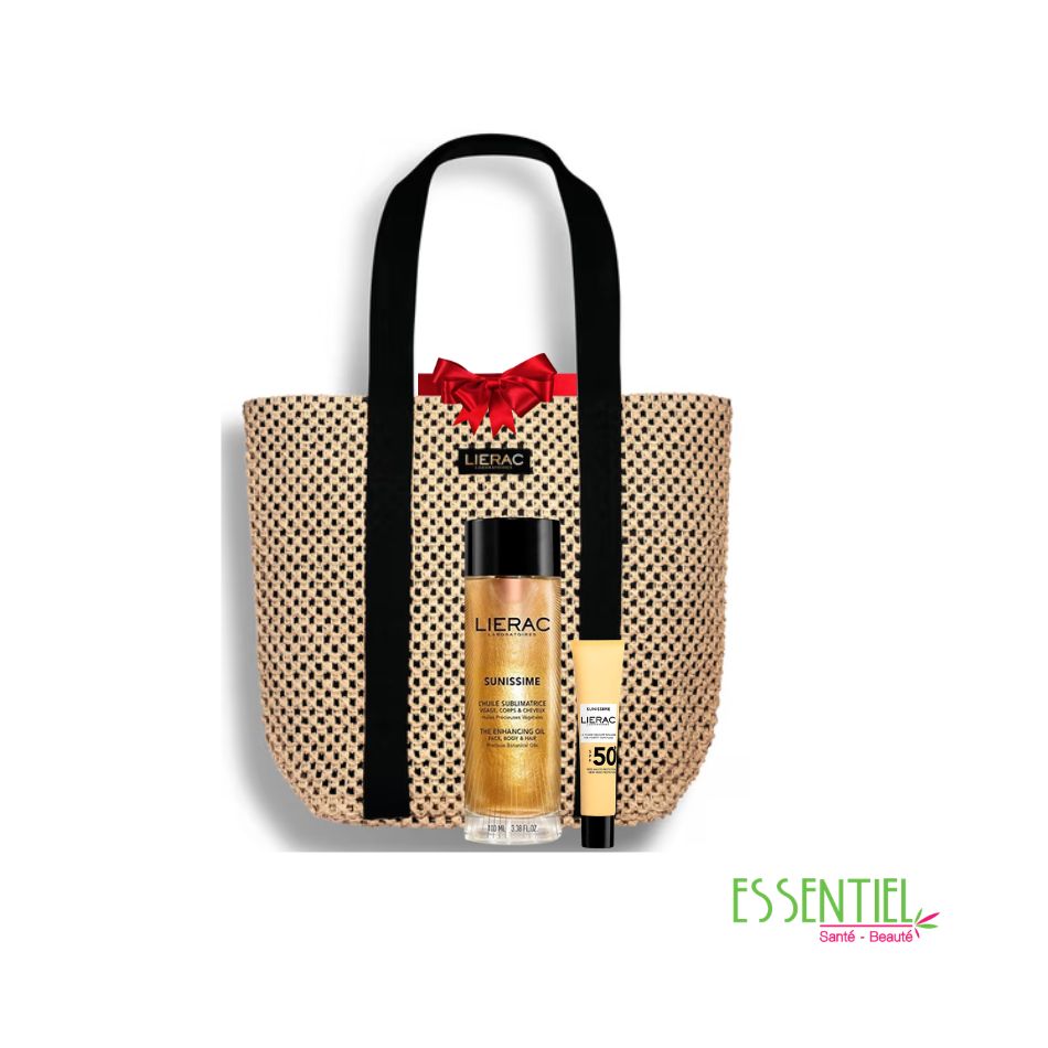 LIERAC PACK HUILE PAILLETE + FLUIDE ANTI AGE ANTI TACHES SPF50+ & SAC OFFERTS