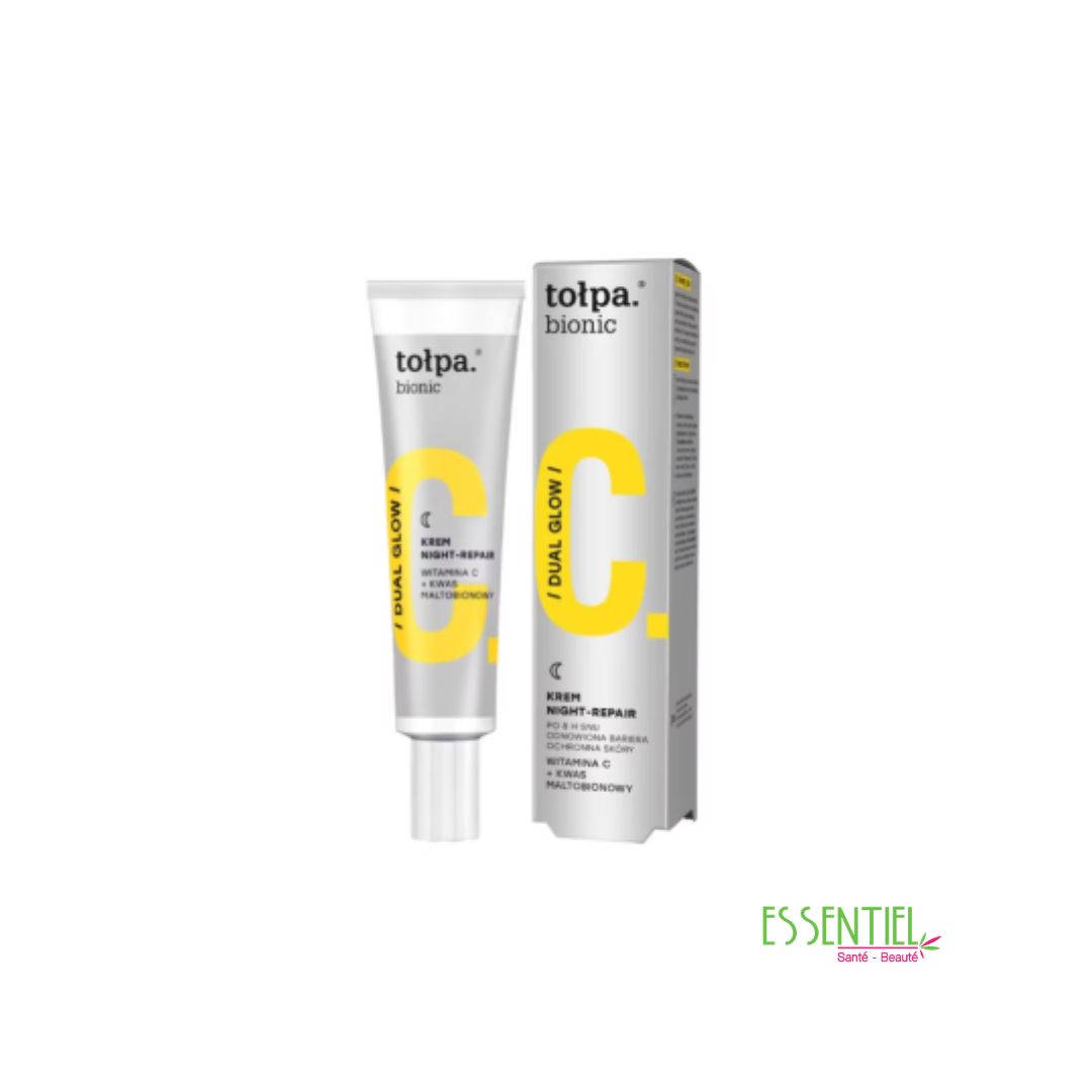 Tołpa Vit C crème de nuit 40 ml soin régénérant à la vitamine C pour un teint lumineux et une peau reposée