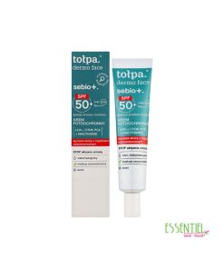 Tolpa Sebio Crème Jour SPF 50+, soin visage matifiant avec très haute protection solaire pour peaux grasses et à imperfections.