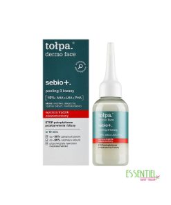 Tolpa Sebio Peeling 3 Acides 50 ml, soin exfoliant visage pour peaux grasses et à imperfections, aide à réduire boutons et points noirs.