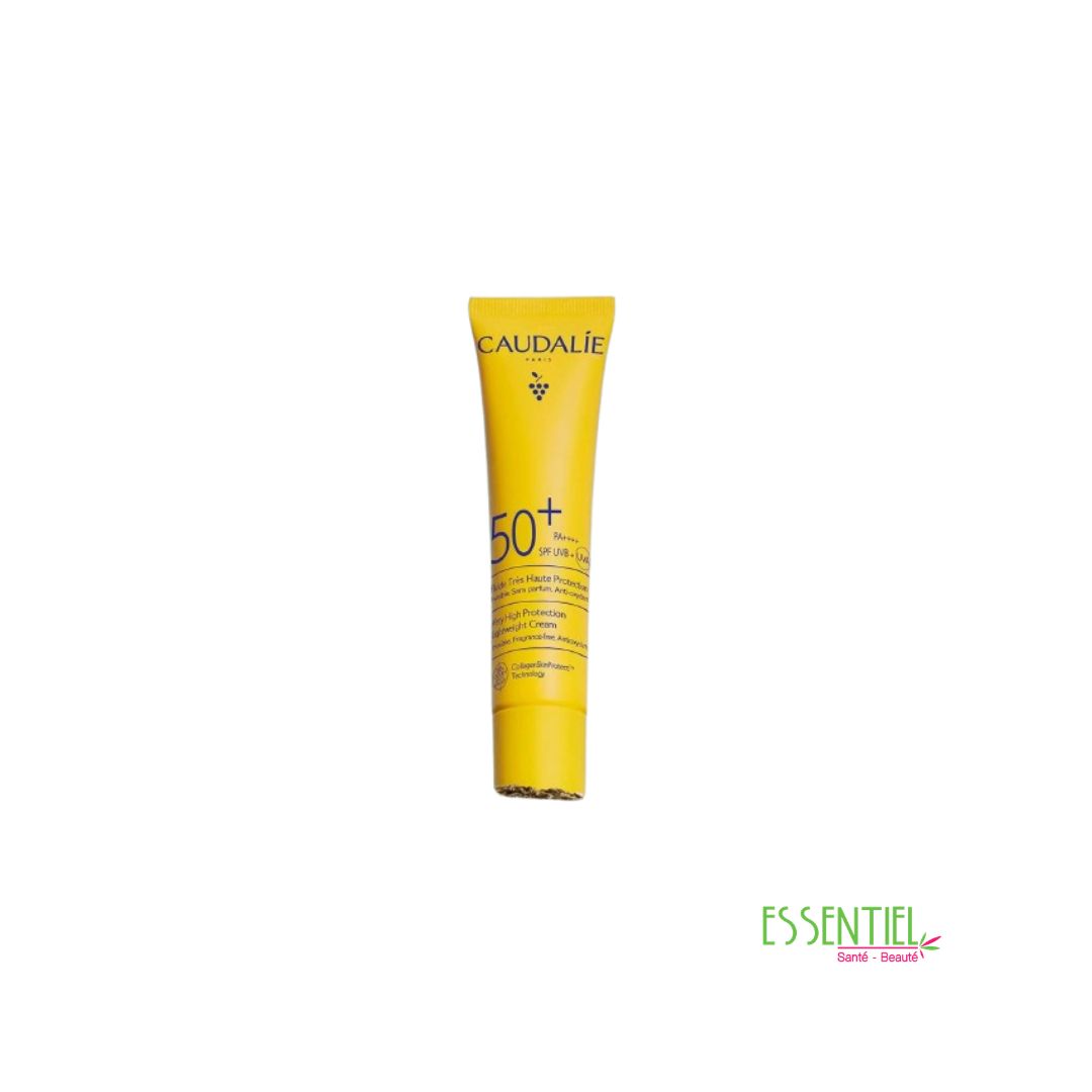 Caudalie Fluide Très Haute Protection SPF50+ fluide solaire visage invisible protégeant contre les rayons UVA et UVB