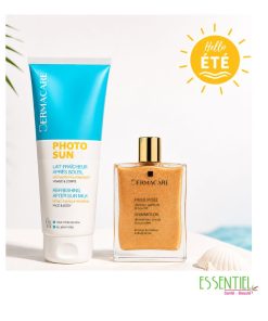 dermacare huile paillete + photo sun aprés soleil