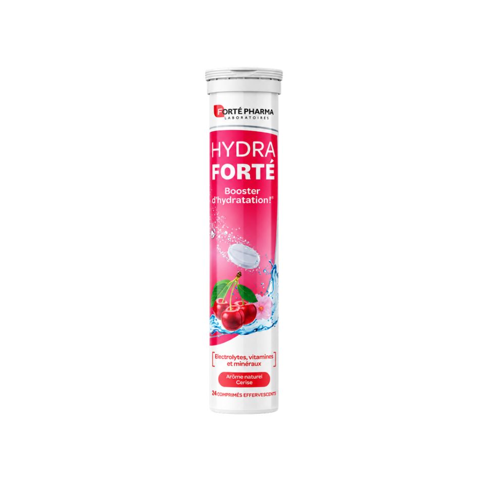 La gamme Hydra Forté associe des électrolytes (un ensemble de minéraux essentiels pour l’organisme) et des vitamines pour favoriser un bon équilibre électrolytique(1) permettant une bonne hydratation au quotidien.